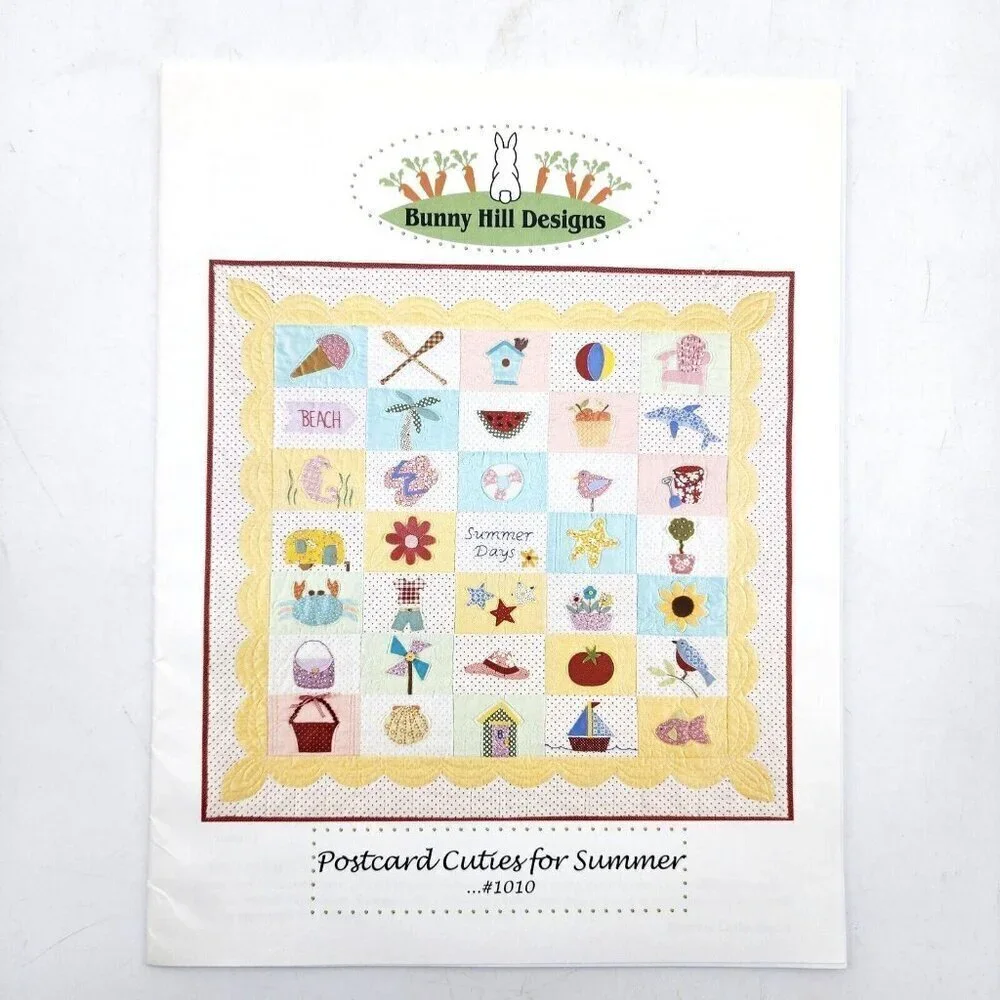 Bunny Hill Designs Quilt Pattern Postcard Cuties for Summer Beach Nautical 38x36